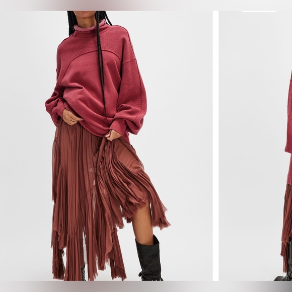 Free People Sweaters - NWT Free People We the Free Ella Sweatshirt - Cabernet - XS oversized